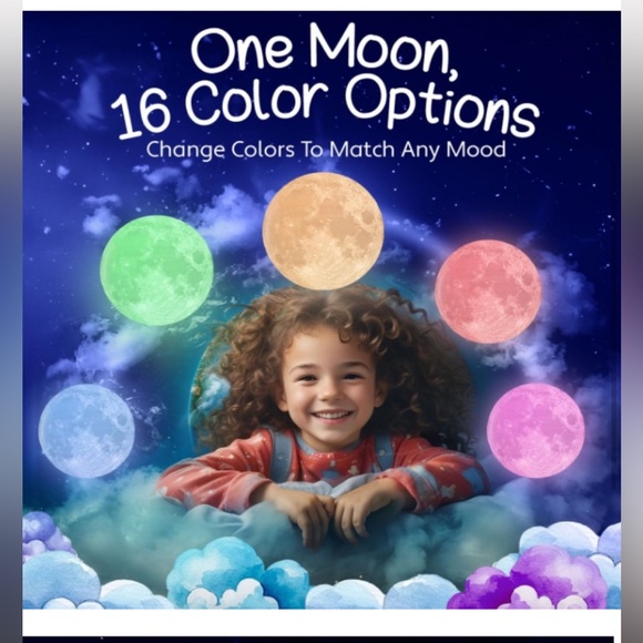 M501 NEW Upgraded Moon Light 16 Colors Touch Control Rechargeable (20 Hours) - Picture 2 of 4